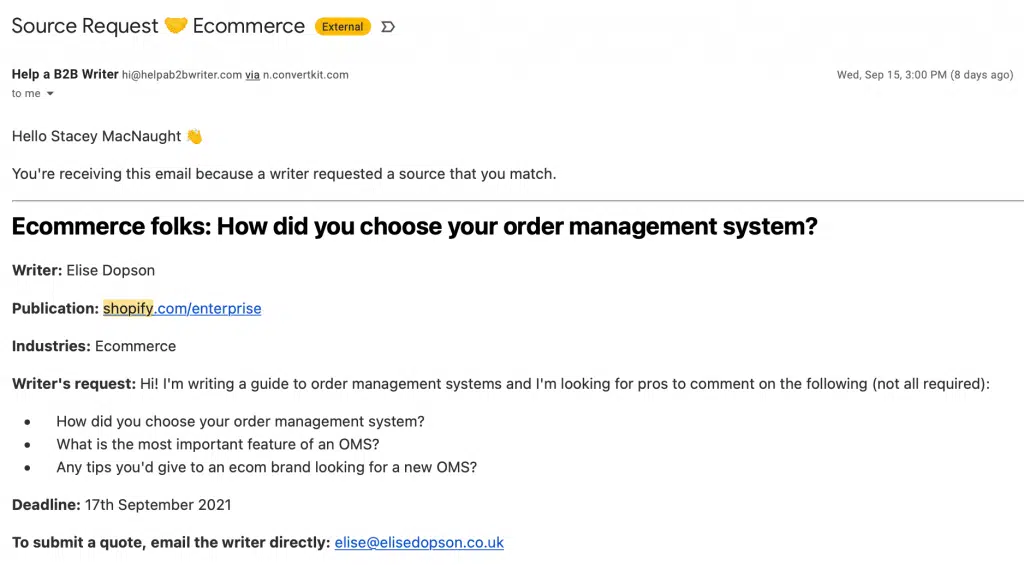 helpab2bwriter media enquiry