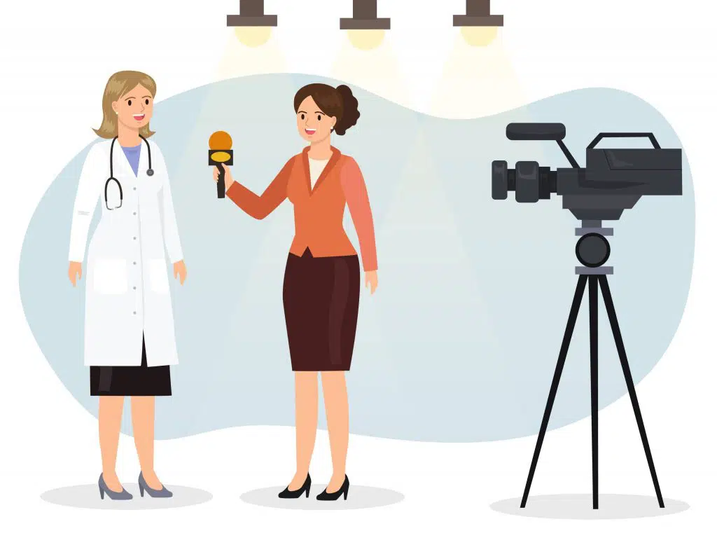 journalist interviewing medical expert